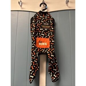 Glow-in-the-Dark Halloween‎ Black LAZY BONES Graphic Dog Pet Pajamas Size S